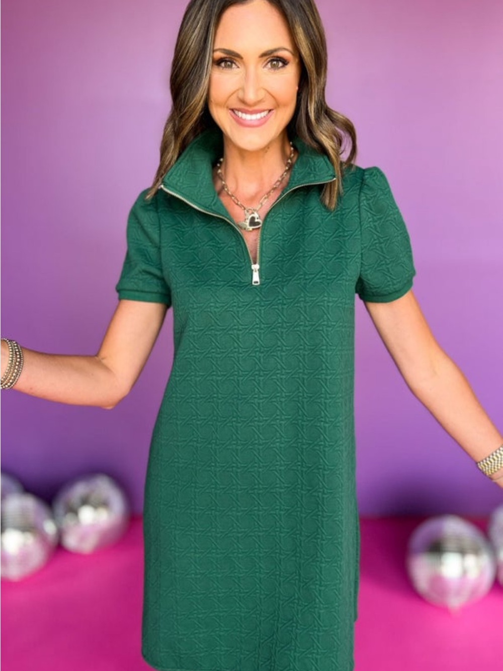 SSYS The Everyday Dress In Cane Quilted Hunter
Green